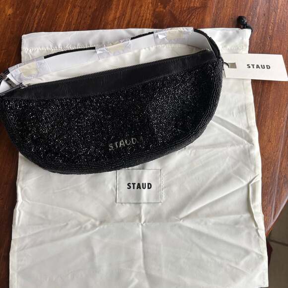 STAUD - Black Demy Convertible Beaded Shoulder Bag - NWT - Retail $375 - Picture 9 of 14